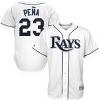 Tampa Bay Rays 23 Carlos Pena White Baseball Jersey