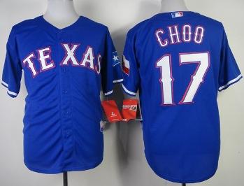 Cheap Texas Rangers 17 Shin-Soo Choo Blue Cool Base MLB Jersey 2014 New Style For Sale