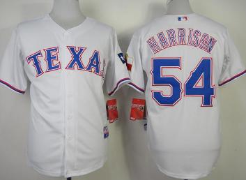 Texas Rangers 54 Matt Harrison White Cool Base MLB Jersey 2014 New Style