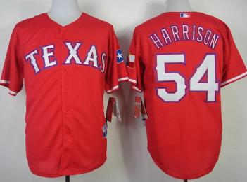 Texas Rangers 54 Matt Harrison Red Cool Base MLB Jersey 2014 New Style