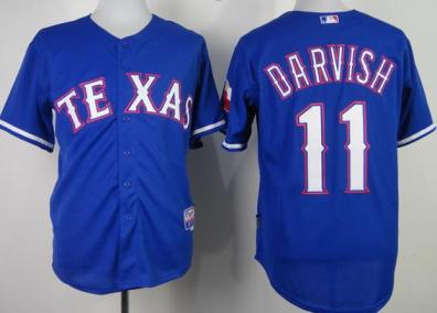 Texas Rangers 11 Yu Darvish Blue Cool Base MLB Jersey