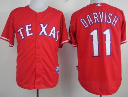 Cheap Texas Rangers 11 Yu Darvish Red Cool Base MLB Jersey For Sale