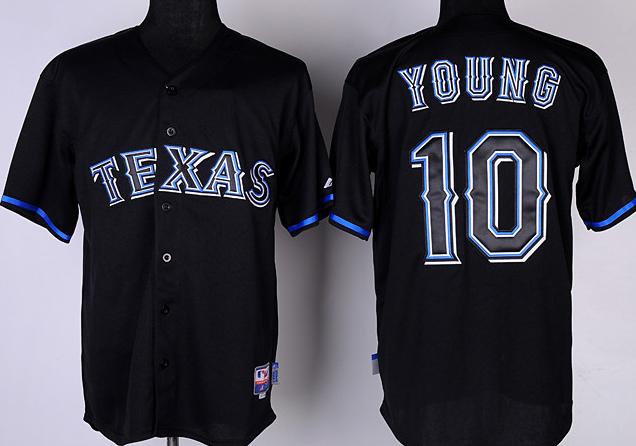 Cheap Texas Rangers 10# Michael Young Black Fashion Jerseys For Sale