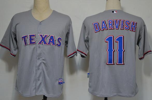 Cheap Texas Rangers 11 Darvish Grey Cool Base MLB Jerseys For Sale