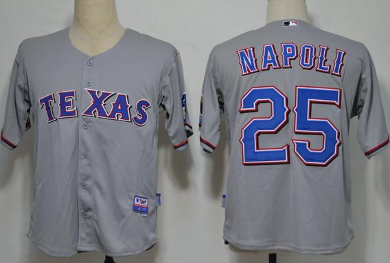 Texas Rangers 25 Napoli Grey Cool Base MLB Jerseys