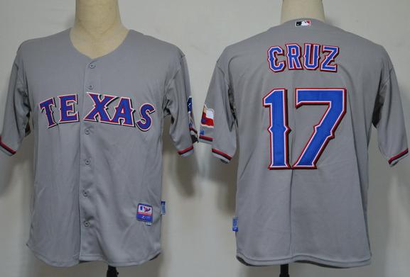 Cheap Texas Rangers 17 cruz Grey Cool Base MLB Jerseys For Sale