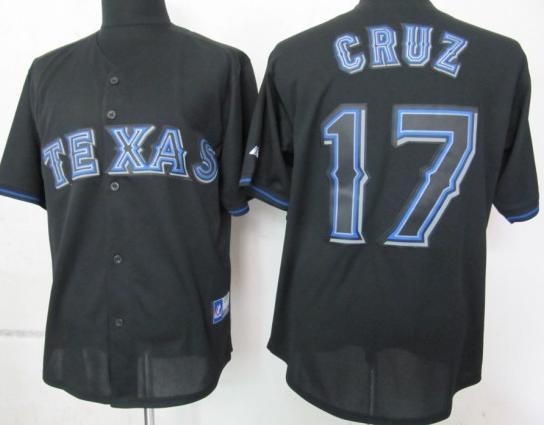 Cheap Texas Rangers 17 Cruz Black Fashion Jerseys For Sale