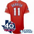 Cheap Texas Rangers # 11 Yu Darvish red Cool Base Jersey w 40th Anniversary Patch For Sale