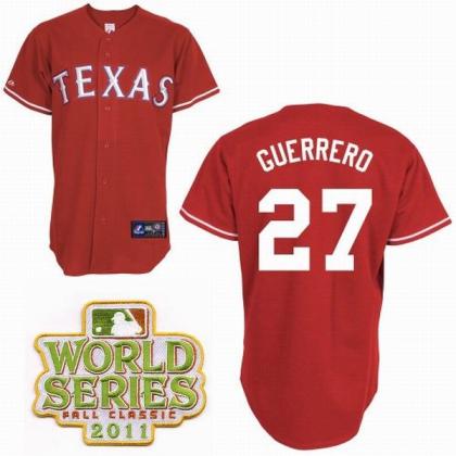 Cheap Texas Rangers 27 Vladimir Guerrero Red 2011 World Series Fall Classic MLB Jerseys For Sale