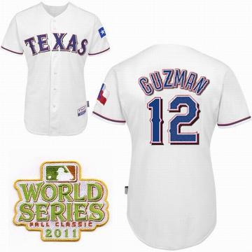 Cheap Texas Rangers 12 Cristian Guzman White 2011 World Series Fall Classic MLB Jerseys For Sale