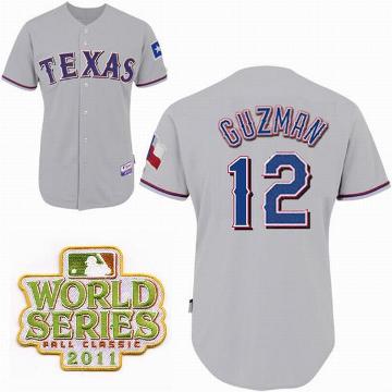 Cheap Texas Rangers 12 Cristian Guzman Grey 2011 World Series Fall Classic MLB Jerseys For Sale