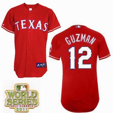 Cheap Texas Rangers 12 Cristian Guzman Red 2011 World Series Fall Classic MLB Jerseys For Sale