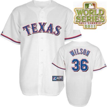 Cheap Texas Rangers 36 Wilson White 2011 World Series Fall Classic MLB Jerseys For Sale