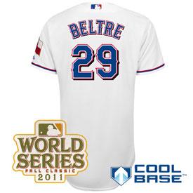 Cheap Texas Rangers 29 Adrian Beltre 2011 World Series Fall Classic White Jersey For Sale