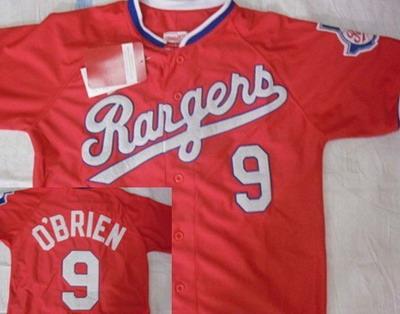 Cheap Texas Rangers 9 O'BRIEN 1984 Throwback Red MLB Jerseys For Sale