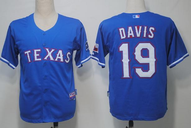 Cheap Texas Rangers 19 Davis Blue Cool Base MLB Jerseys For Sale