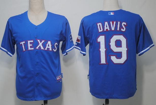 Texas Rangers 19 Davis Blue Cool Base MLB Jerseys