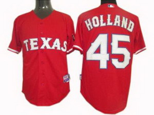 Cheap Texas Rangers 45 Derek Holland Jersey red For Sale