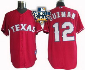 Cheap Texas Rangers 12 Cristian Guzman 2010 World Series Patch Jersey RED For Sale