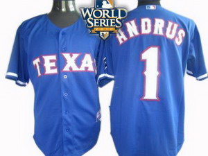 Cheap Texas Rangers 1 Elvis Andrus 2010 World Series Patch Jersey blue For Sale