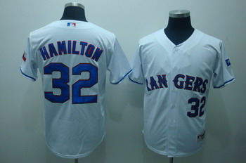Texas Rangers 32 Josh Hamilton White Jerseys Coolbase