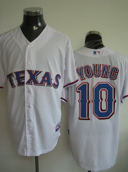 Texas Rangers 10 Michael Young White Jerseys