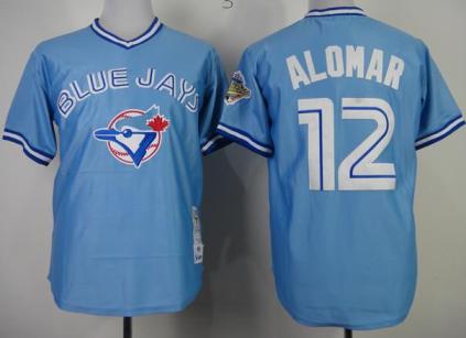 Cheap Toronto Blue Jays 12 Roberto Alomar Blue 1993 M&N Throwback MLB Jerseys For Sale
