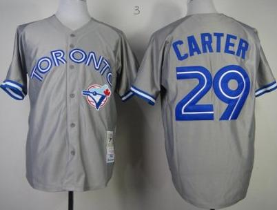 Cheap Toronto Blue Jays 29 Joe Carter Grey Throwback M&N MLB Jerseys For Sale