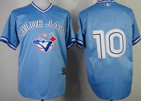 Cheap Toronto Blue Jays 10 Vernon Wells Blue M&N Throwback MLB Jerseys For Sale