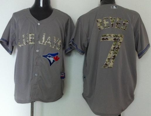 Cheap Toronto Blue Jays 7 Jose Reye Grey Cool Base MLB Jersey Camo Number For Sale
