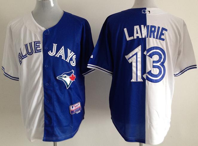 Cheap Toronto Blue Jays 13 Brett Lawrie Blue White Split MLB Jerseys For Sale