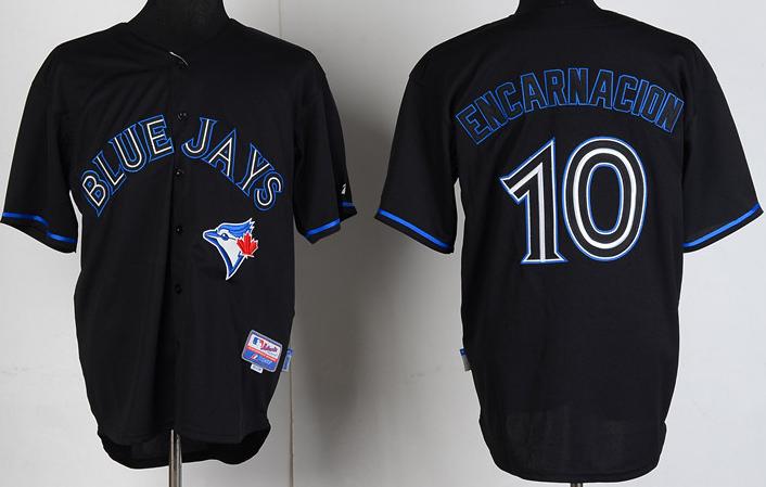Cheap Toronto Blue Jays 10 Edwin Encarnacion Black Fashion Cool Base MLB Jerseys For Sale