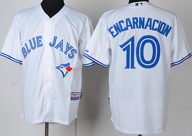 Cheap Toronto Blue Jays 10 Edwin Encarnacion White Cool Base MLB Jerseys For Sale