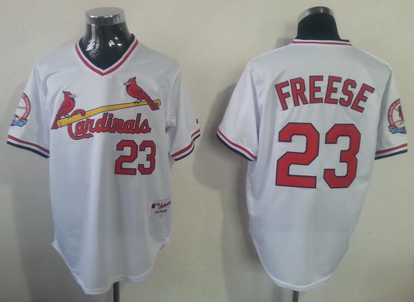 Cheap St.Louis Cardinals 23 David Freese White Throwback Jerseys For Sale