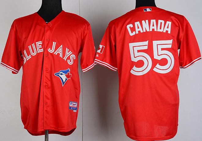 Cheap Toronto Blue Jays 55 Josh Johnson Canada Day Red MLB Jerseys For Sale