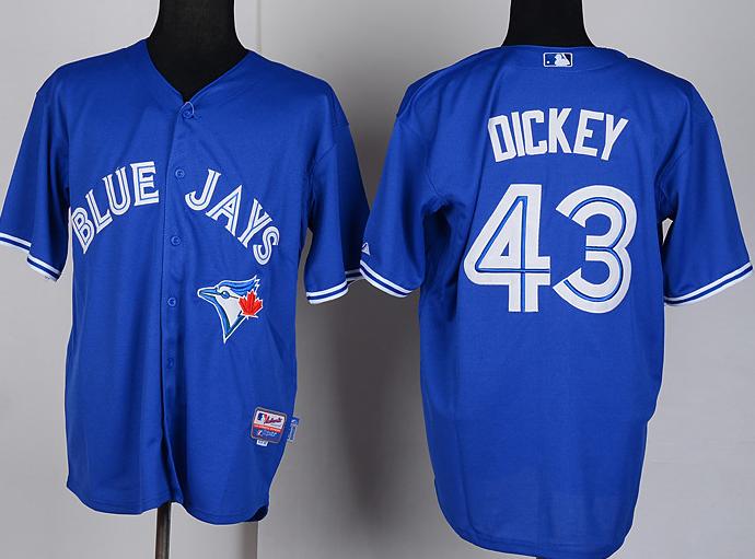 Cheap Toronto Blue Jays 43# DICKEY Blue Cool Base MLB Jersey For Sale