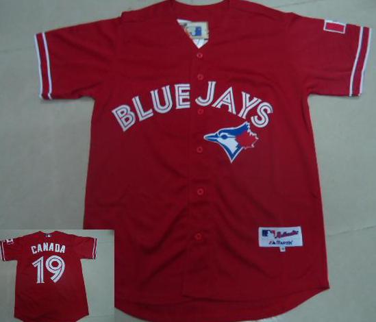 Cheap Toronto Blue Jays 19 Jose Bautista Canada Red MLB Jerseys For Sale