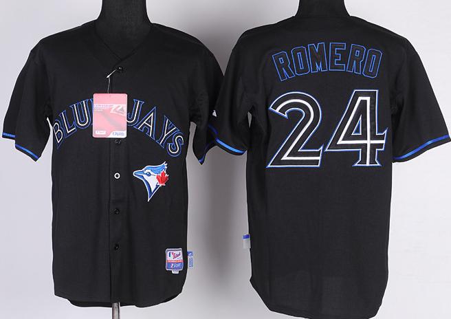 Cheap Toronto Blue Jays 24# Ricky Romero Black Fashion MLB Jerseys For Sale