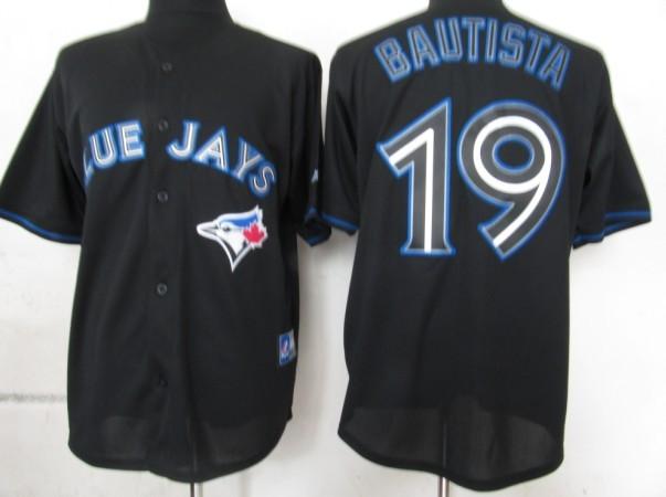 Cheap Toronto Blue Jays 19 Bautista Black Fashion Jerseys For Sale