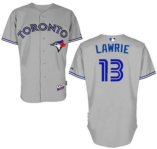 Cheap Toronto Blue Jays 13 Brett Lawrie 2012 Grey MLB Jerseys For Sale