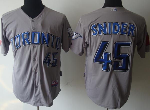 Cheap Toronto Blue Jays 45 Snider Grey MLB Jersey For Sale