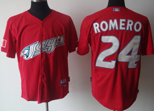 Cheap Toronto Blue Jays 24 Ricky Romero Red MLB Jerseys For Sale