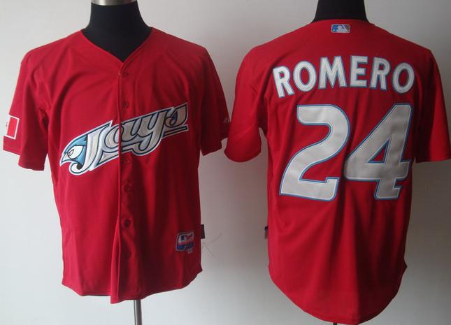 Toronto Blue Jays 24 Ricky Romero Red MLB Jerseys