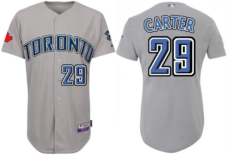 Toronto Blue Jays 29 Joe Carter Grey Jersey