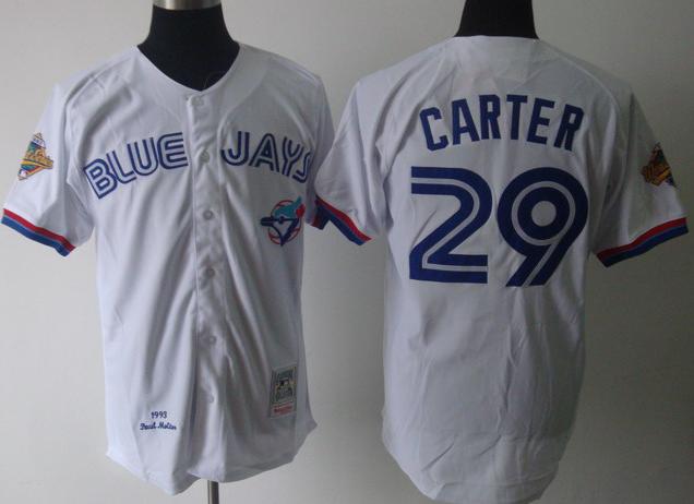 Toronto Blue Jays 29 Joe Carter 1993 M&N White Jersey