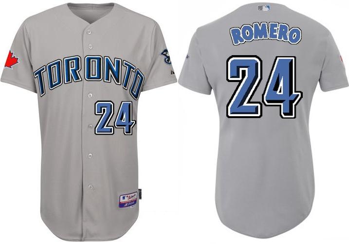 Toronto Blue Jays 24 Ricky Romero Grey Jersey