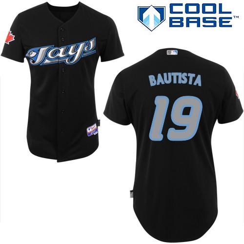 Toronto Blue Jays 19 Jose Bautista black Cool Base Jersey Toronto Blue Jays 19 Jose Bautista black Cool Base Jersey