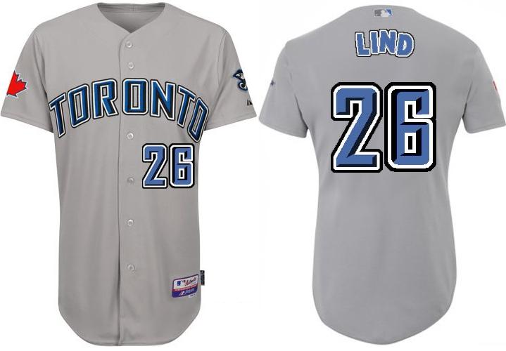 Toronto Blue Jays 26 Adam Lind Grey Jersey