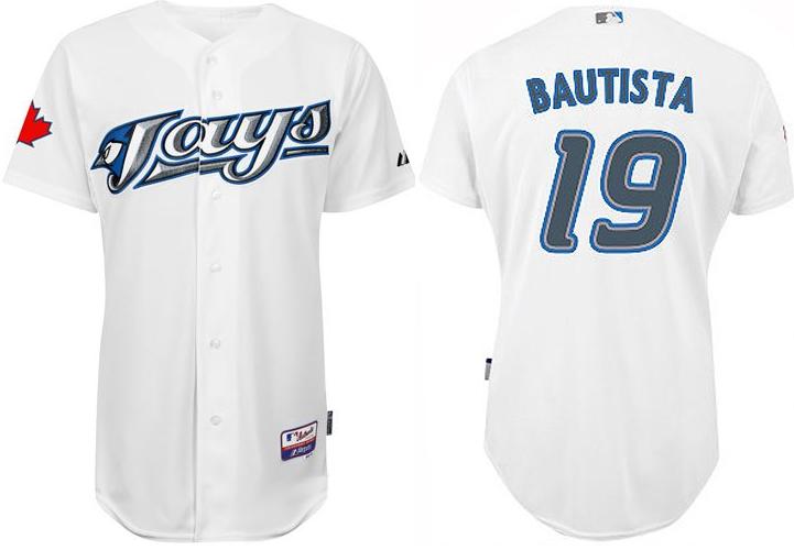 Toronto Blue Jays 19 Jose Bautista white jerseys