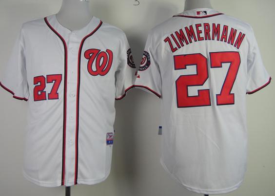 Cheap Washington Nationals 27 Jordan Zimmermann White Cool Base MLB Jersey For Sale